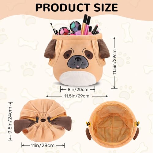 Funny Dog Drawstring Makeup Bag, Large Travel Toiletry Cosmetic Organizer - color: A-Dog-01