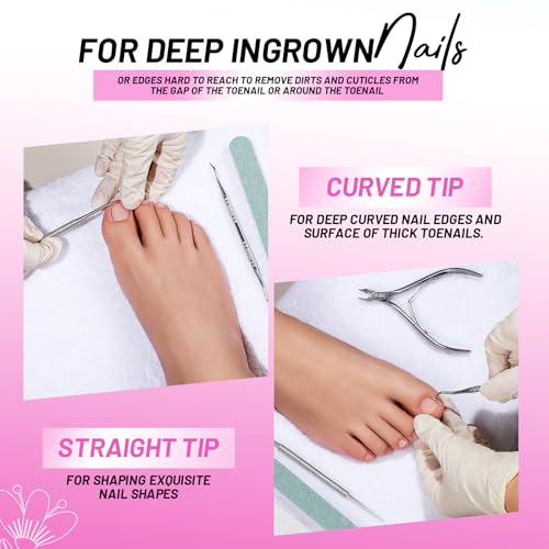 FANDAMEI Nail Buffers and Files, Nail Care Kit, Nail Cuticle Tools Set, Manicure Tools, Finger Nail File, Nail Buffer Block, Cuticle Nippers, Ingrown Toenail Tools - color: Pink