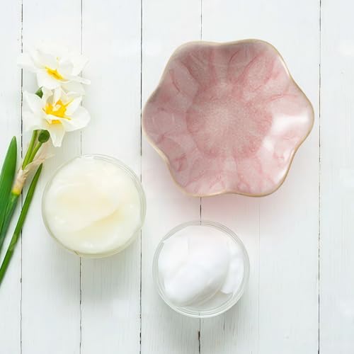 2Pcs Ceramic Jewelry Dish - Lotus Leaf Shape, for Ring Holder Necklace Small Key, Suitable for Mother Friend Sister, Gifts for Women, Cute Plate Trinket Tray, Home Decor (Pink & Green) - color: Pink & Green