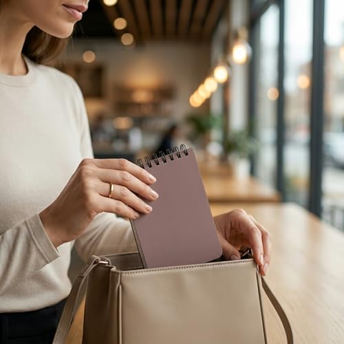 ZICOTO Aesthetic Pocket Notebooks Set Of 8 - Small 3x5 Spiral Notepads - color: Natural Earthy Tones