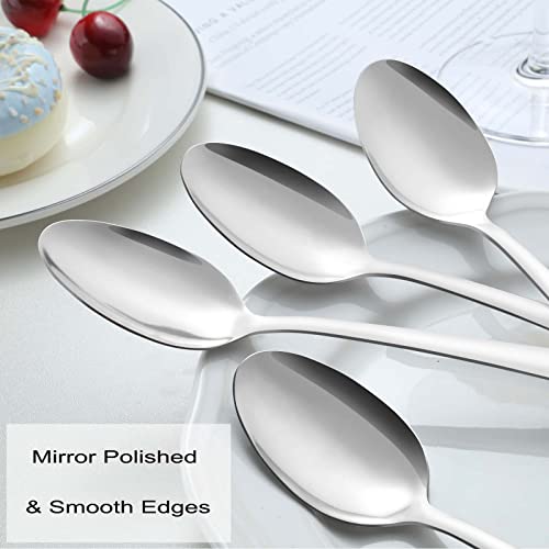 Pleafind 24 -Pcs Dinner Spoons, 7.4 inch Spoons Silverware, Stainless Steel Spoons Set, Silver Spoons, Silverware Spoons Use for Home, Kitchen, Restaurant,Dishwasher Safe, Mirror Polished - size: 24 Pcs 7.4'' Silver Dinner Spoons