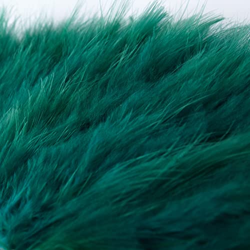 BABEYOND 1920s Marabou Feather Folding Hand Fan - color: Dark Green