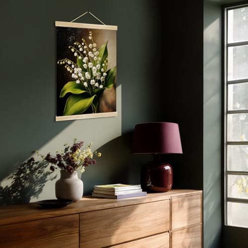 You found a duck Vintage Lily of The Valley Flower Poster Wall Art Decor,Retro Plants Wall Art,Flowers Linen Hanging Poster for Bedroom Living Room Office, Farmhouse,18.5X14inch (HD010) - color: HD010
