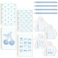 CNhoqc Blue Coquette Journal Notebooks, 4 Sets A5 Ballpoint Pen Organza Bag - color: 4-Set Blue Bow