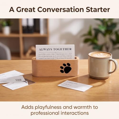 Wood Cat Paw Business Card Holder for Desk,Wooden Name Card Holder - color: Beech Wood With Cat Paw