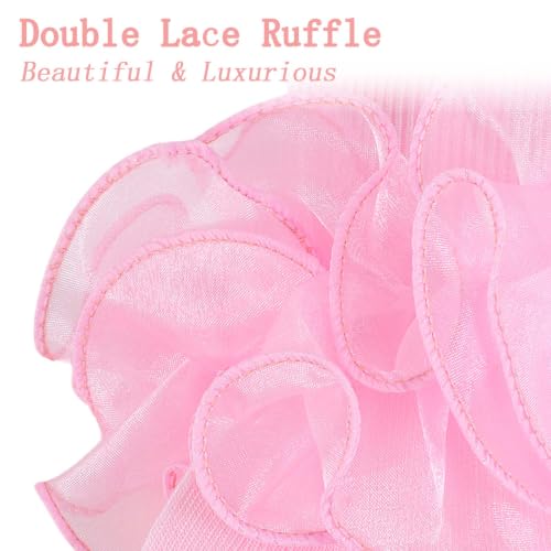 Big Ruffle Socks Women(Size 5-11) Turn Cuff Cotton Lace Frilly Socks - color: Blue,purple,pink,beige, size: 5-9