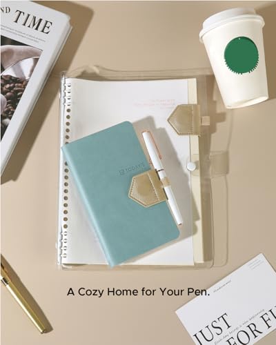Magnetic Leather Bookmarks with Pen Holder Vegan Leather Book Marks Gifts for Reading Book Lovers Notebook Travelers (Champagne-2PC) - color: Champagne-2pc