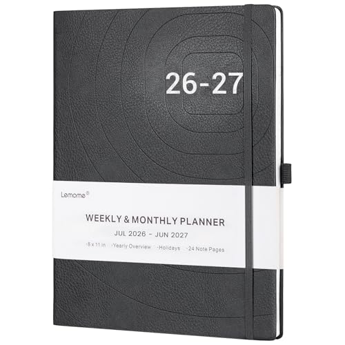 2026-2027 Planner - Weekly & Monthly Planner 2026-2027, 8.5" x 11" - style: Grey, 8.5" x 11"| 26-27