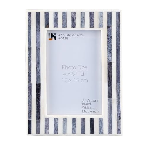 Handicrafts Home Handmade Bone Inlay Grey & White Picture Frame Neutral,5x7 - color: KAYALA-SAJE, size: 4X6