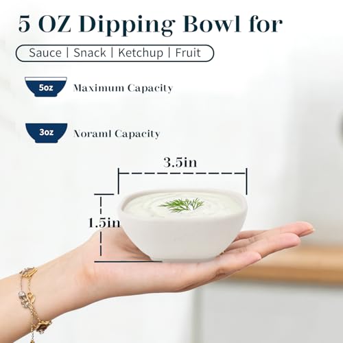 5 OZ Sauce Bowls Set of 6, Unbreakable Dipping Sauce Cups - White - color: White, size: 5 OZ