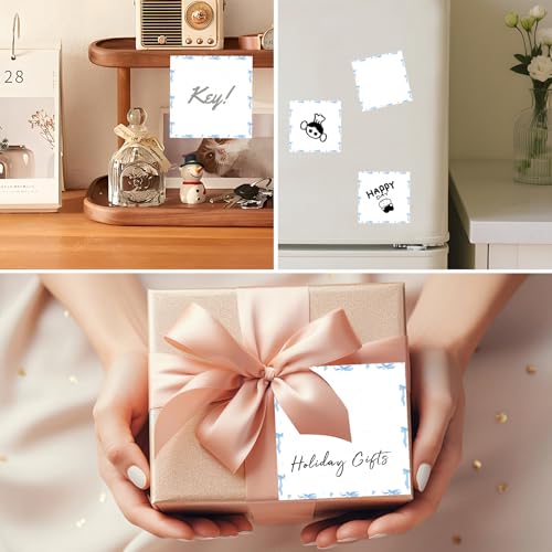Sticky Notes 3x3 Inches, 2 Pads, Easy Post Cute Self-Stick Notes, Colorful Self Stick Notes Pads for Home Office Notebooks Accessories, Strong Adhesive Note Pad Blue Cute Bows - color: Blue Cute Bows