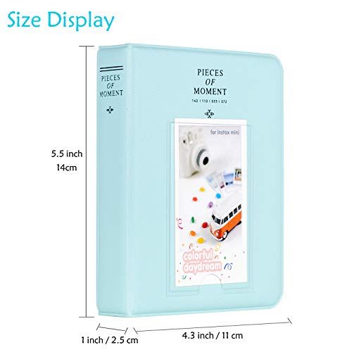 Ablus 64 Pockets Photo Album for Fujifilm Instax Mini 11 90 70 50S 26 25 9 8 8+ 7S Instant Camera, Polaroid Snap Z2300 PIC-300P Film & Kpop Photocards(Ice Blue) - color: Ice Blue