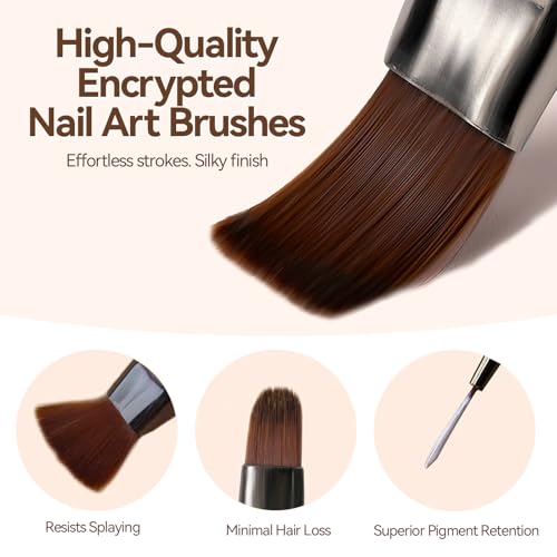 18 PCS Nail Art Brushes Set for Painting Practice Design Nails, French Tips Liner Brushes, Acrylic Nail Brushes for Nail Extensions, Nail Sculpting Pen Dotting Tools Nail Art Tools Home