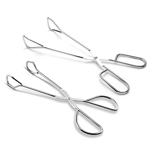 Hiash 9" and 11" Heavy Duty Stainless Steel Kitchen Tongs For Cooking - size: 9 Inch and 11 Inch (Set of 2)