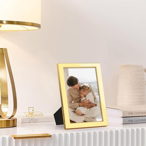 eletecpro 4x6 Enamel Picture Frame with Real Glass Cover, Yellow, 2-Pack - color: Yellow, size: 4x6