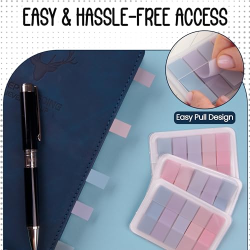 Essex Wares - 300 Pieces, 5 Light Pastel Colors, Transparent Sticky Tabs - color: Light Pastel Colors
