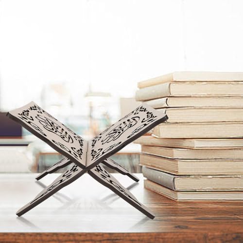 1Pcs Wooden Folding Book Stand with Carved Design