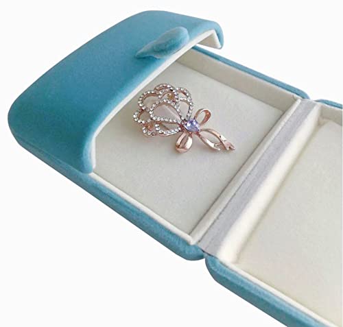 Premium Grade Velvet Aqua Jewelry Packaging Case for Brooch Badge Pin Unique Design Secure Storage - color: Brooch Badge Pin Case