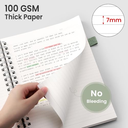 EMSHOI Lined Spiral Journal Notebook, 300 Pages, A4 Size (8.2'' x 11.2'') - color: Light Green, size: A4