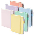 feela 6 Pack Pocket Small Notebooks Bulk, Mini Cute Memo Notepads Hardcover College Ruled Lined Journals with Pen Holder for Women Girls Office School, with 6 Black Pens, 3.5”x 5.5”, A6, Pastel Colors - color: 6 Pastel Colors