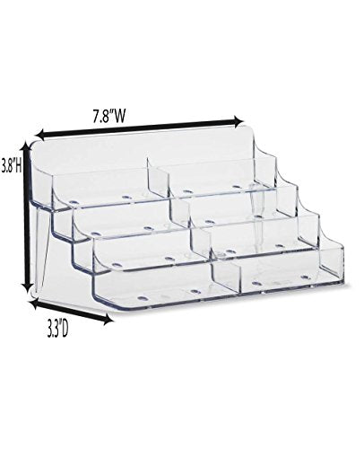 SOURCE ONE 8 Pocket Desktop Clear Acrylic Business Card Holder - size: 1 Pack