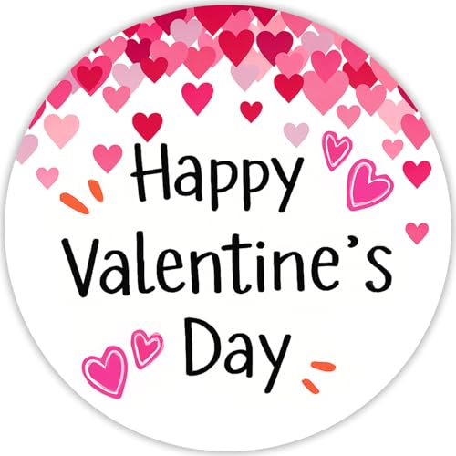 120Pcs Valentine Heart Stickers, 2 Inch Round Labels for Kids Classroom Exchange, Self Adhesive Seals for Treat Bags, Cards, Envelopes, Party Favors & Gift Wrap (Valentine’s Day) - style: Valentine’s Day