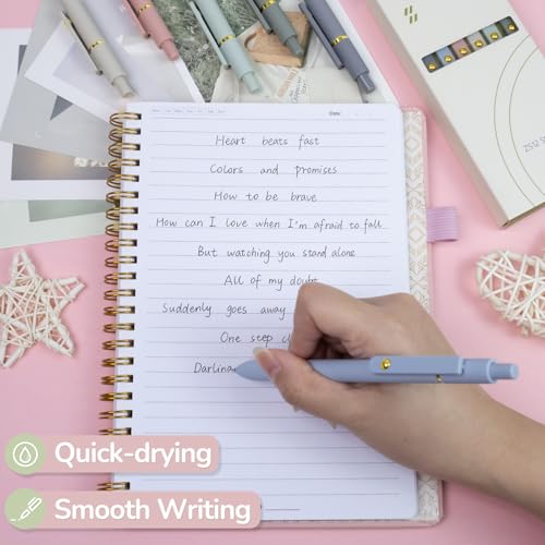UIXJODO Gel Pens, 6 pcs 0.5mm Black Ink Pens Gold Morandi Barrel Fine Point Smooth Writing Pens Quick Dry Pen for School Office Supplies, Gifts for Girls Women - color: 6 Pcs Gold Morandi - Black Ink