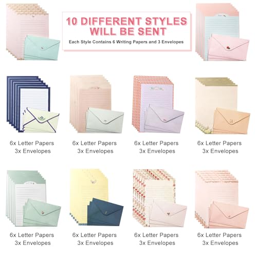 91 Pcs Stationery Paper Envelopes Set - color: Sweet