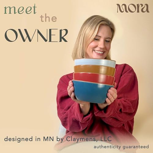 Mora Ceramic Artisan Matte Bowls For Kitchen 28oz - Bowl Set of 4 For Cereal, Salad, Pasta, Soup, Dessert etc - Dishwasher, Microwave, and Oven Safe - For Breakfast, Lunch and Dinner - Marina Colors - color: Artisan Colors