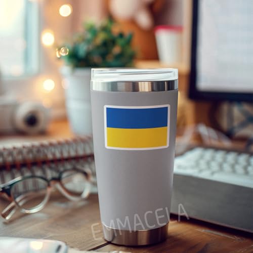 (3PCS) Ukraine Flag stickers, Countries Flag Stickers - Waterproof Vinyl Decals For Laptops, Tumblers, Water Bottles, Books, Scrapbooks, Size 3 x 2 Inch - color: Ukraine