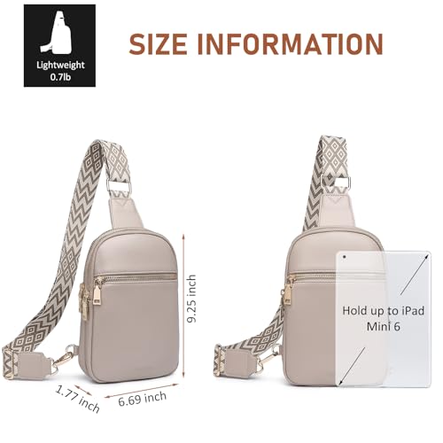 DIOMO Anti Theft Small Sling Bag for Women Cross Body Bag Trendy, RFID Fanny Packs Vegan Leather for Women Travel Belt Purse - color: Grey-Gold Zipper