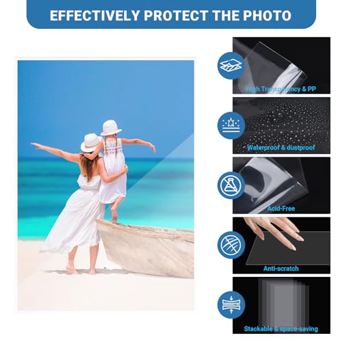 100 Pcs Clear Photo Sleeves, Top Loading Acid-Free Plastic Sheet Protectors for Photos, Index Cards, Archival Safe, Water/dust Proof Storage, 3.5x5 - color: 3.5x5"