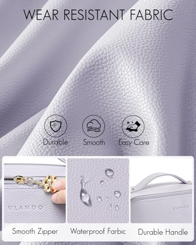 VLANDO Make up Bag,Women Travel Toiletry Case,Carry Handle,Purple - color: 08-Purple