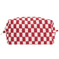 Checkered Makeup Bag for Purse, Small Travel Cosmetic Pouch,Christmas Red - color: Christmas Red