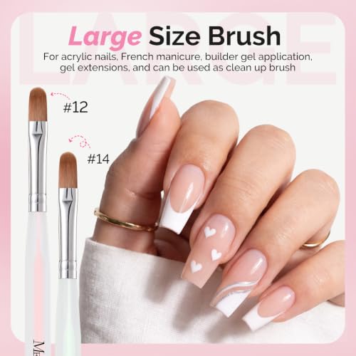 MelodySusie 7Pcs Nail Art Brushes, Sizes 2-14 - size: 7 Sizes