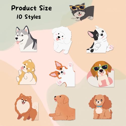 10 Pcs Dog Magnetic Bookmarks, Cute Animal Page Markers for Reading - color: Dog