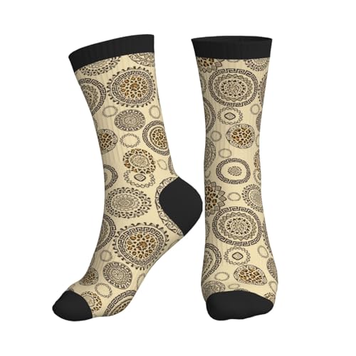 Crew Athletic Socks Funny Crazy Casual Sports Novelty Dress Socks for Women Men Running Hiking - color: Animal Geometry Print