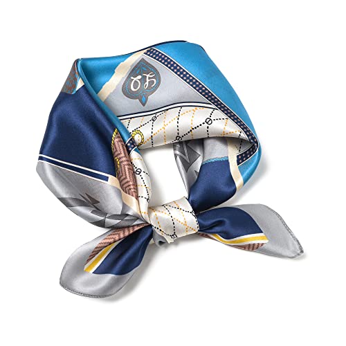 100% Mulberry Silk Scarf - 25.6" Square Neckerchief & Headscarf Gift Packed - color: Gray