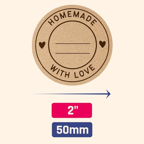 300 Pieces, Homemade with Love Stickers, Canning Jar Labels to Write On - size: 300 Pieces