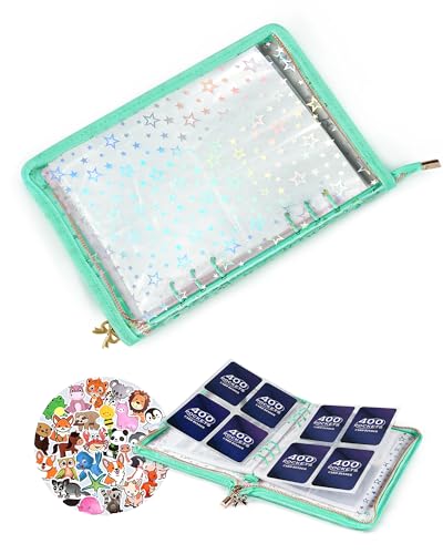 4 Pocket Card Binder for Girls, Cute A5 Clear Kpop Photocard Binder - color: A Green, size: 4-Pocket