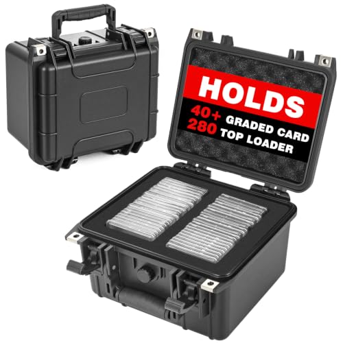 Graded Card Case - IP67 Waterproof Storage Box for Sports Trading Cards - size: M (holds 40+ Graded Cards--waterproof)