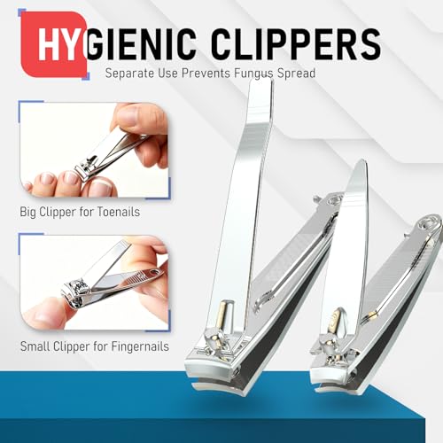 firiKer Nail Clippers with Nail File,Fingernail Clipper,Toe Nail Clippers - color: Silver