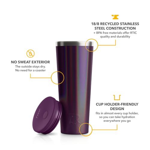 RTIC 28oz Everyday Tumbler, Insulated, Ceramic Lined, Plum Glitter - color: Plum Glitter, size: 28 Ounces