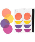 Mr. Pen- Round Transparent Sticky Notes, 1.8”, 8 Pads with Black Fineliner - color: Sunset, size: 400 Sheets