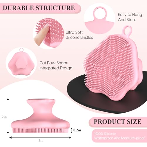 VWMYQ Silicone Face Scrubber - Exfoliating Face Scrubber for Women and Man, Gentle Facial Cleansing Brush Blackhead Acne Pore Pad Cradle Cap, Manual Soft Face Wash Brush for Deep Skin Care - color: Pink-mz