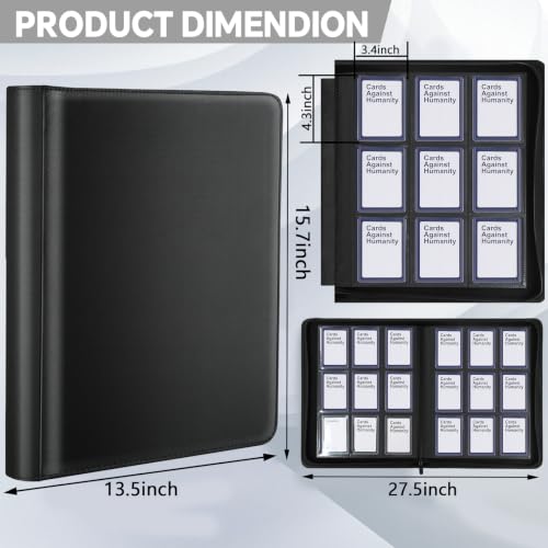 Toploader Binder, Holds 324 Toploaders, 9 Pocket Top Loader Binders with Sleeves for 3 x 4'' Toploaders, Double-Sided Pocket Top Loader Storage Binder, Trading Card Binder - Diamond Black - color: Diamond Black