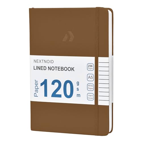 Nextnoid A5 Lined Notebook, 256 Pages, 120 GSM Paper, Brown - color: Brown, style: Lined 256 Pages