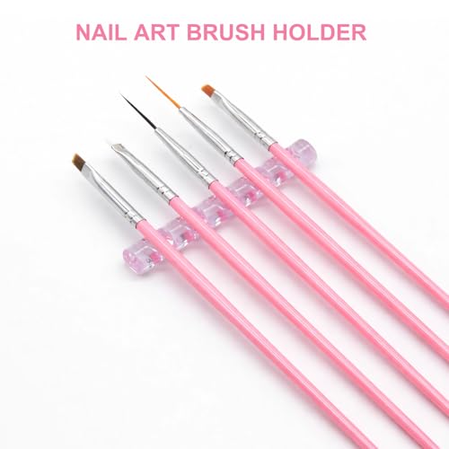 Nail Art Brush Set with Silicone Sculpting Tools, Metal Dotting Tips & Brush Holder – Includes Mixing Palette, Nail Painting Brushes for Gel, Acrylic, DIY Nail Design, Salon & Home