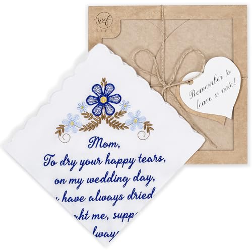 Mother of the Groom Gift Wedding Handkerchief Something Blue - color: Mom X 1 (Blue)