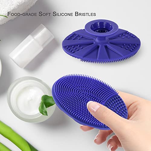 Soft Silicone Facial Cleansing Scrubber Hygienic Face Brush, Pack of 4 - color: 4th-mix Colors (4 Pack)
